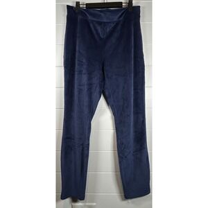 Lands' End Womens Velvet Pull-On Pants Blue Comfortable Casual Size Medium 10-12